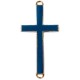 Metal connector charm Cross 46x23mm Gold - dark blue